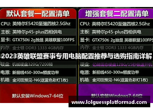 2023英雄联盟赛事专用电脑配置推荐与选购指南详解